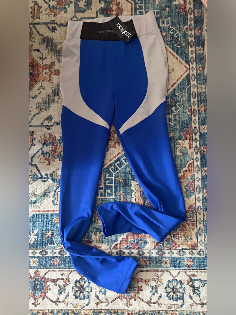 Boohoo Royal Blue & Light Gray Women's Performance Leggings